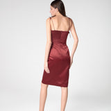 Crimson Rose Detailed Evening Dress