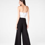 Ivory Draped Flower-Detailed Corset