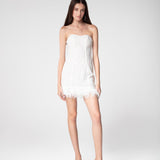 Ivory Sequined Feather Dress