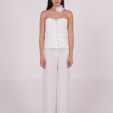Elegant White Long-Line Corset