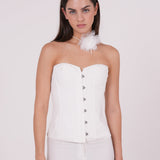 Elegant White Long-Line Corset