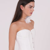 Elegant White Long-Line Corset