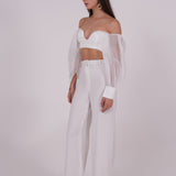 Ivory Organza Sleeve Top