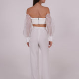 Ivory Organza Sleeve Top