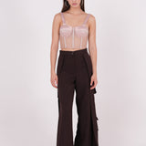 Embellished Satin Net Bustier
