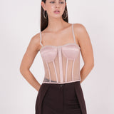 Embellished Satin Net Bustier