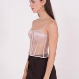 Embellished Satin Net Bustier