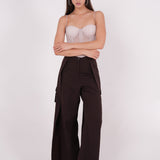 Peach Ruched Net Corset