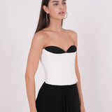 Crepe Black & White Corset