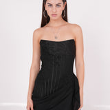 Long Black Draped Dress