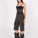 Crepe Mesh Corset