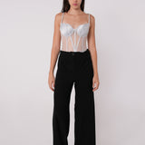 Asymmetric Silver Corset