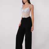 Asymmetric Silver Corset