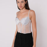 Asymmetric Silver Corset