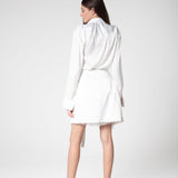 Rose Overlapped White Net Skirt