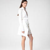 Rose Overlapped White Net Skirt