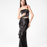 Midnight Draped Skirt Set