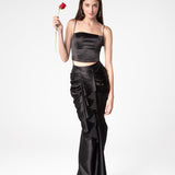 Midnight Draped Skirt Set