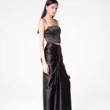 Midnight Draped Skirt Set