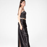 Midnight Draped Skirt Set