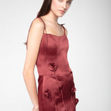Crimson Rose Detailed Evening Dress