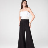 Ivory Draped Flower-Detailed Corset