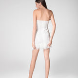 Ivory Sequined Feather Dress