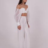 Ivory Organza Sleeve Top