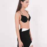 Asymmetric Black and White Skirt