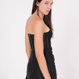 Embellished Black Net Bustier