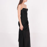Long Black Draped Dress