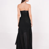 Long Black Draped Dress
