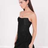 Long Black Draped Dress