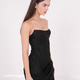 Long Black Draped Dress