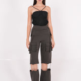 Long Quilted Black Corset
