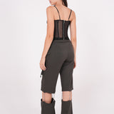 Crepe Mesh Corset