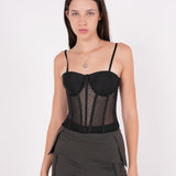 Crepe Mesh Corset