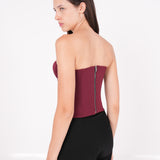Maroon Front-Tied Corset