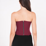 Maroon Front-Tied Corset