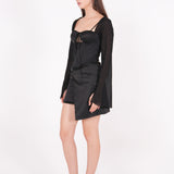 Long Sleeved Chiffon Corset