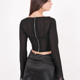 Long Sleeved Chiffon Corset