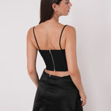 Side Tie Black Mini Skirt