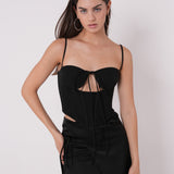 Front tied corset