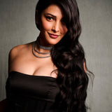 Shruti Haasan in Long Black Draped Dress