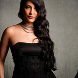 Shruti Haasan in Long Black Draped Dress